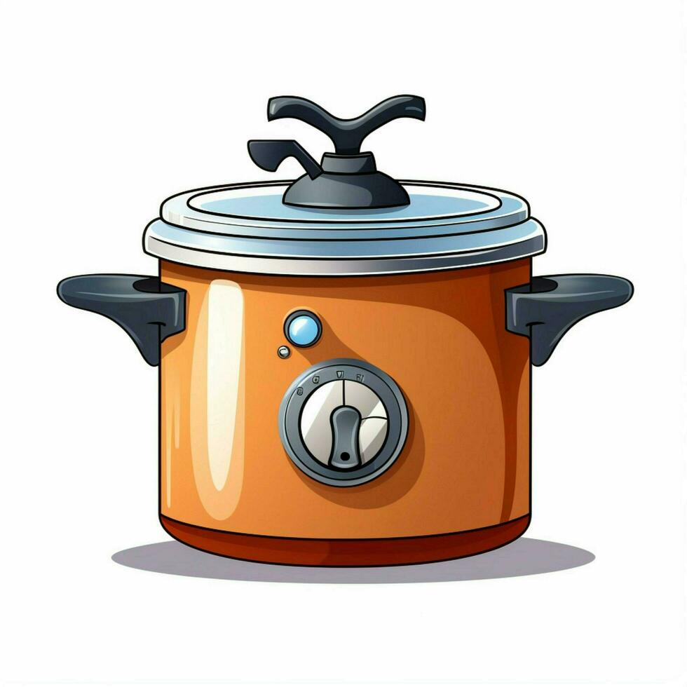 Pressure cooker 2d cartoon illustraton on white background photo