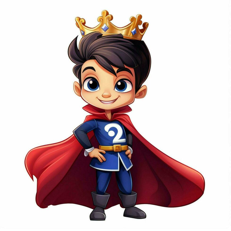 Prince 2d cartoon illustraton on white background high qua photo