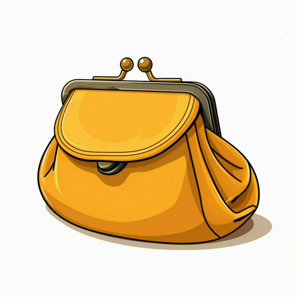 Purse 2d cartoon illustraton on white background high qual photo