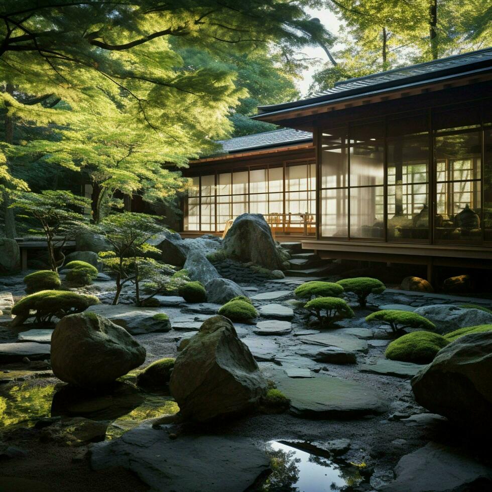 Quiet beauty of a zen-inspired rock garden photo