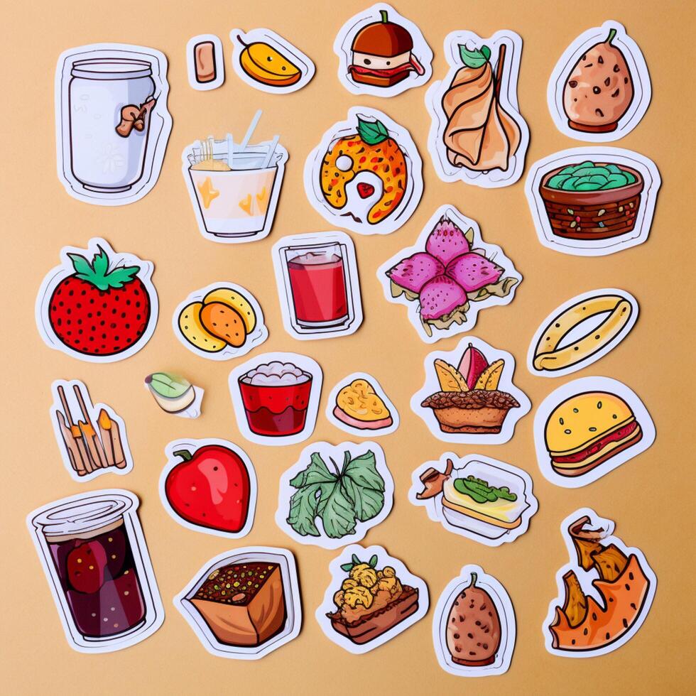 Quirky and fun food-themed stickers photo