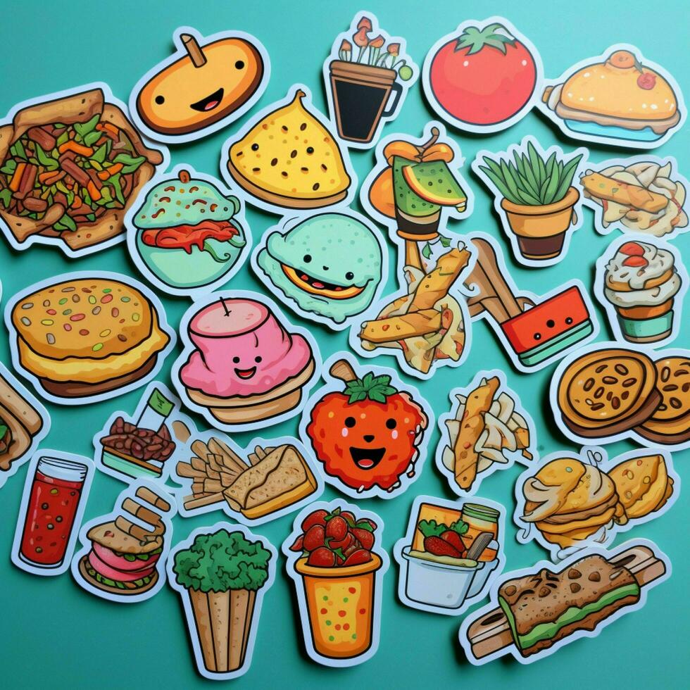 Quirky and fun food-themed stickers photo