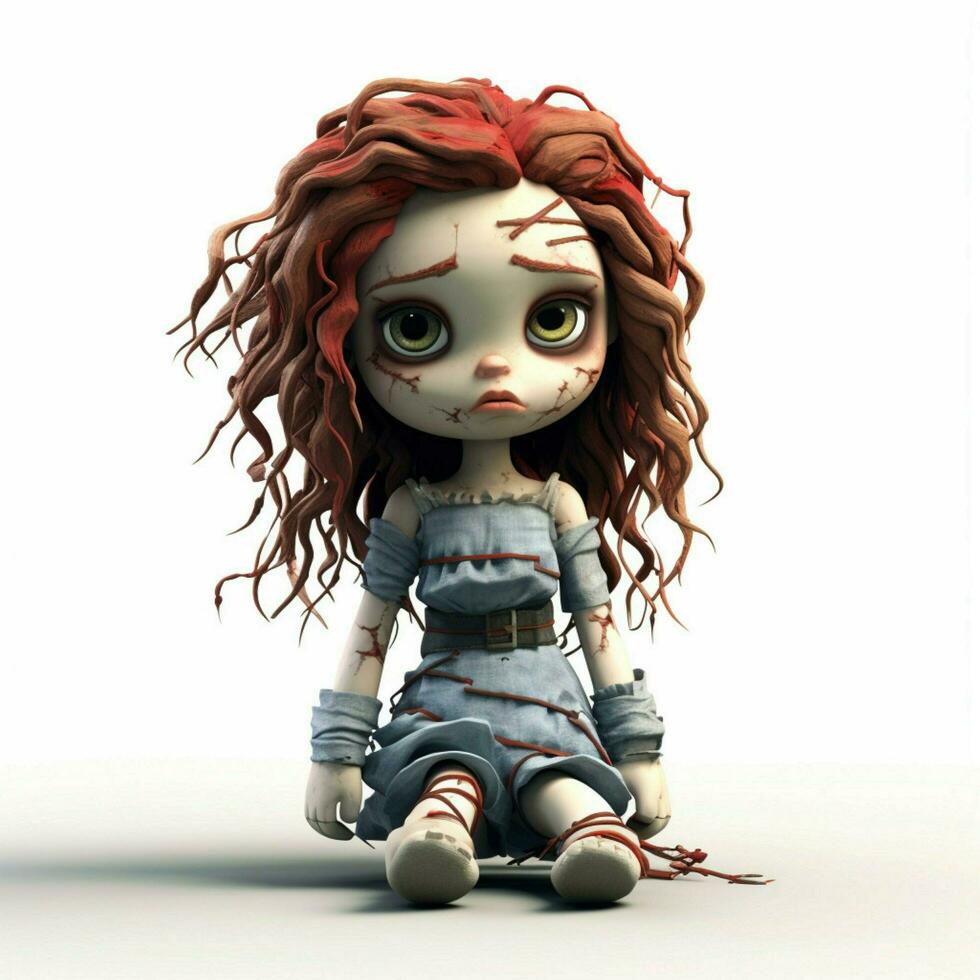 Rag doll 2d cartoon illustraton on white background high q photo