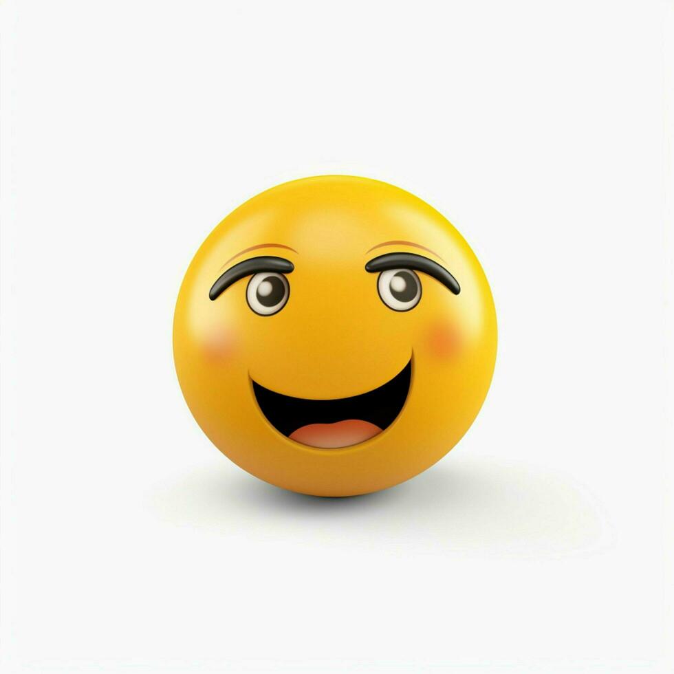 Relieved Face emoji on white background high quality 4k hd photo