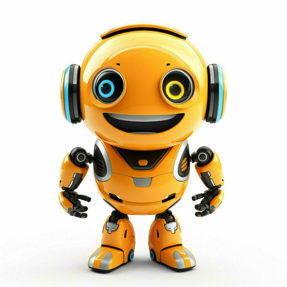 Robot emoji on white background high quality 4k hdr photo