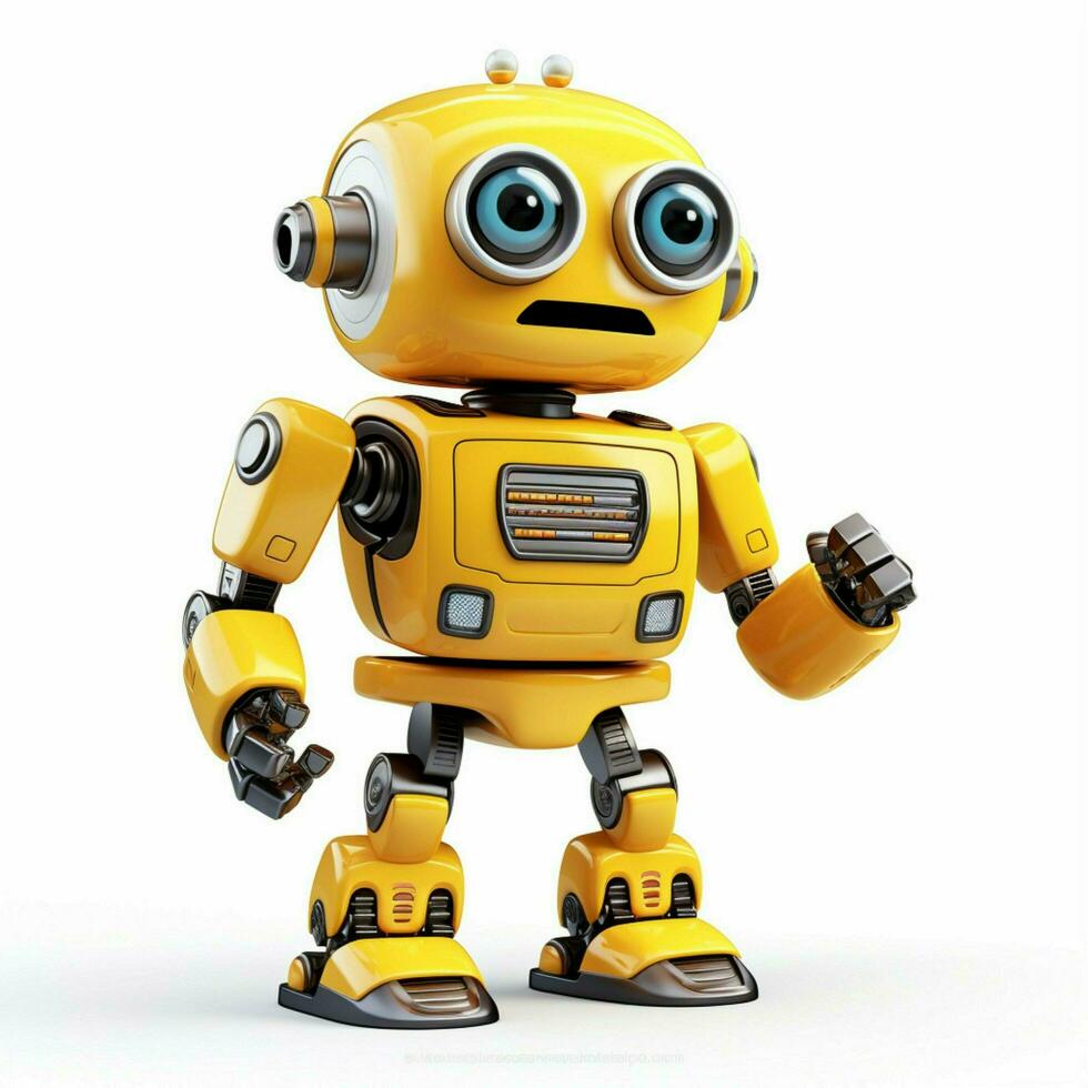 Robot kit 2d cartoon illustraton on white background high photo