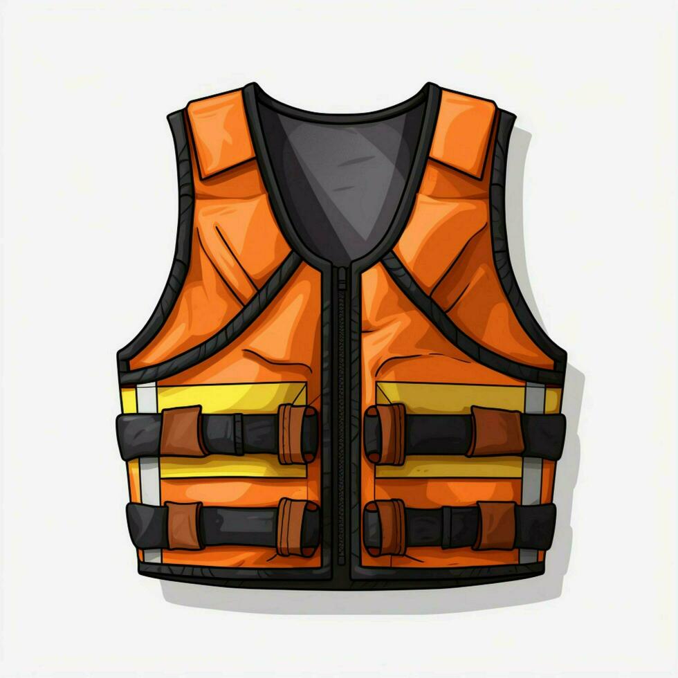 Safety Vest 2d cartoon illustraton on white background hig photo