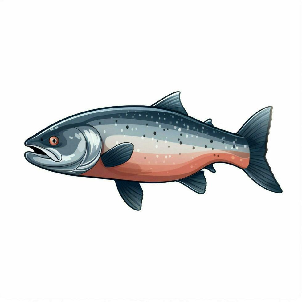 Salmon 2d cartoon vector illustration on white background photo