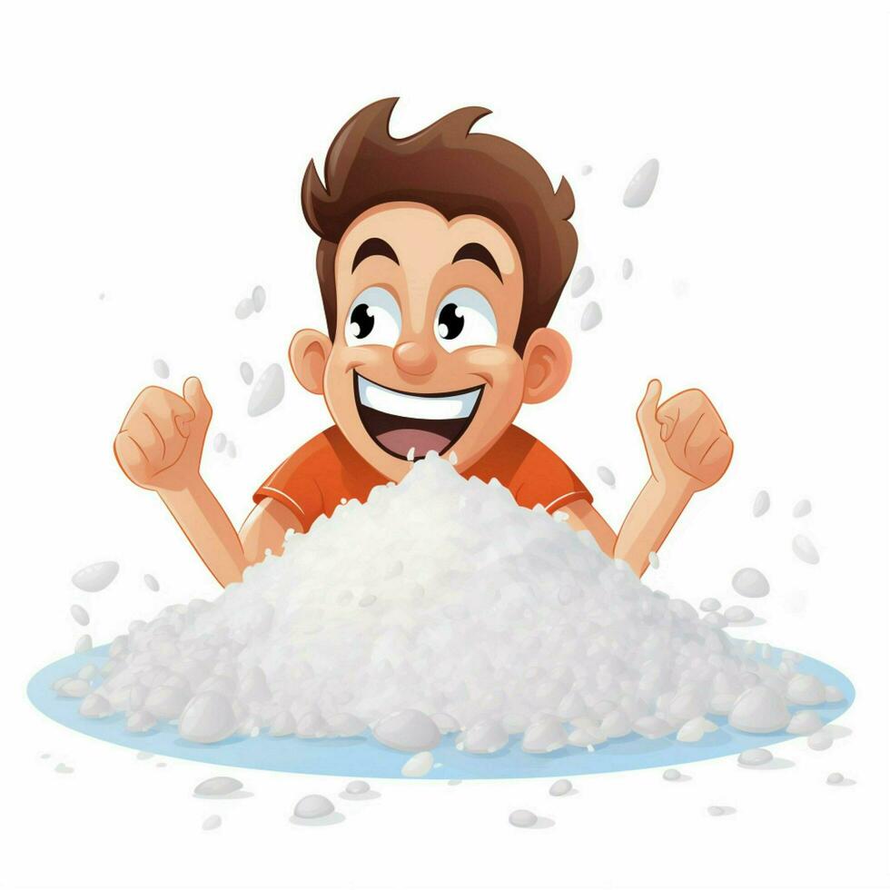 Salt 2d cartoon vector illustration on white background hi photo