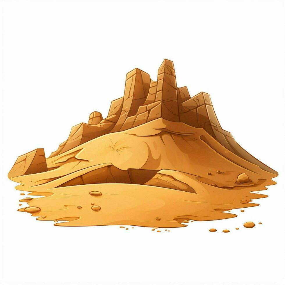 Sand 2d cartoon vector illustration on white background hi photo