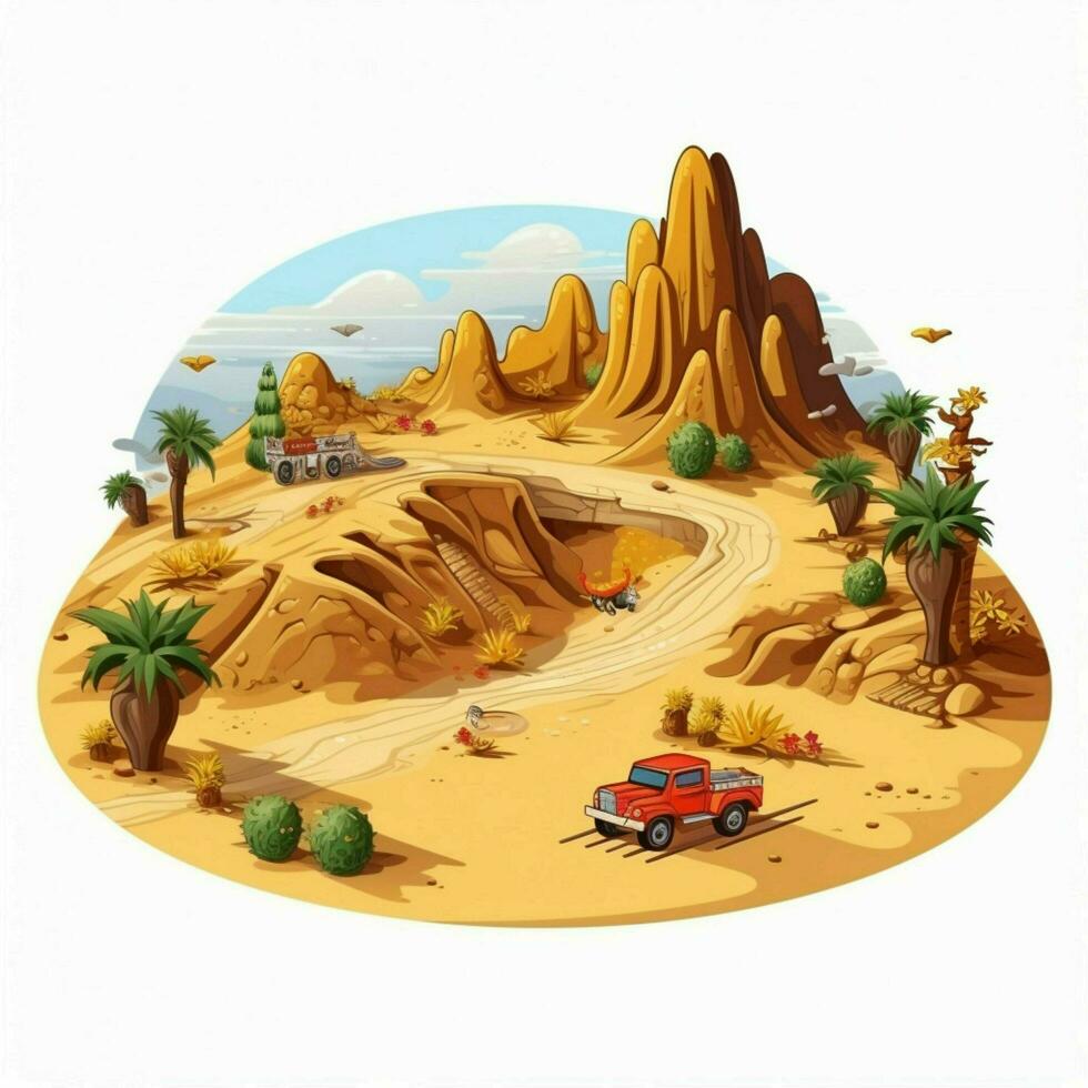 Sandbox 2d cartoon vector illustration on white background photo