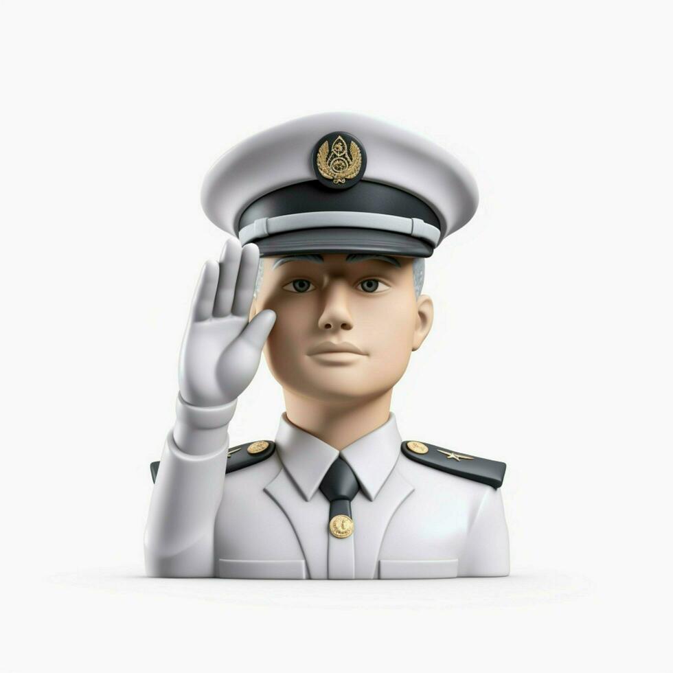 Saluting Face emoji on white background high quality 4k hd photo