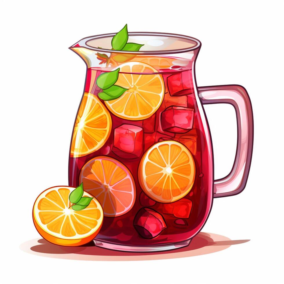 Sangria 2d cartoon vector illustration on white background photo