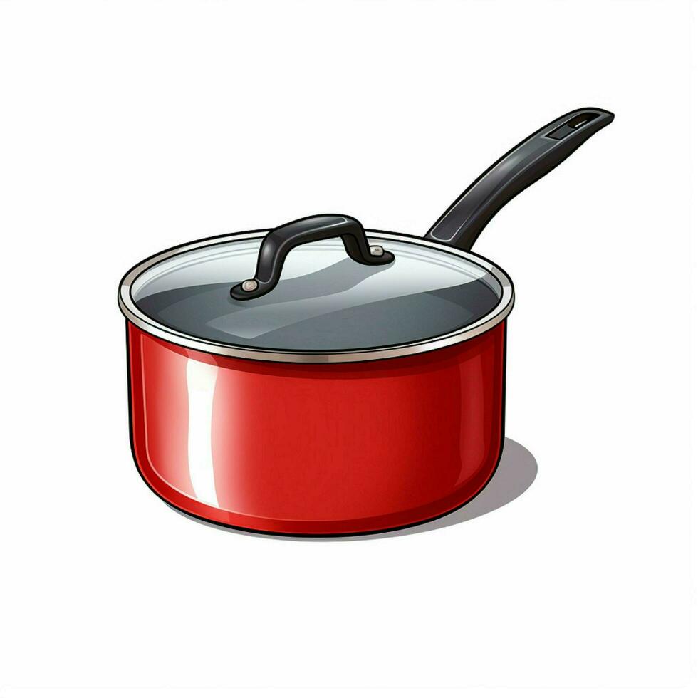 Saucepan 2d cartoon illustraton on white background high q photo