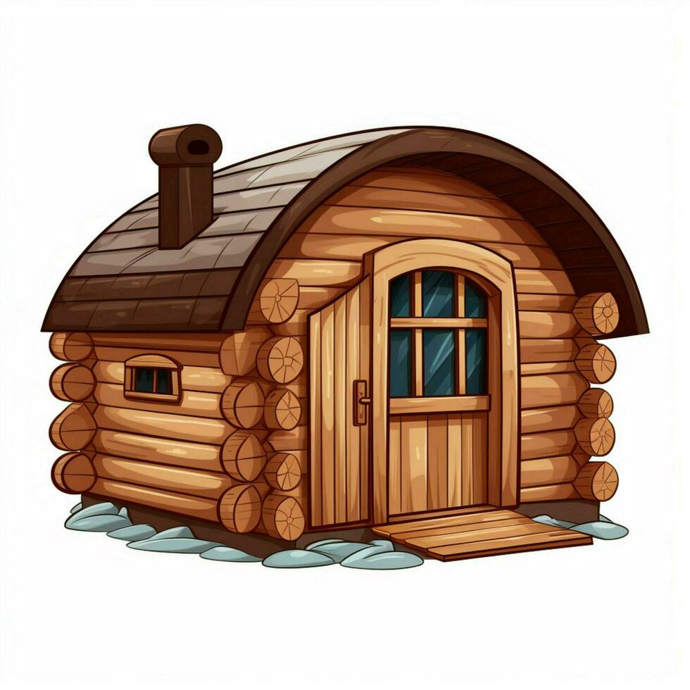 Sauna 2d cartoon vector illustration on white background h photo