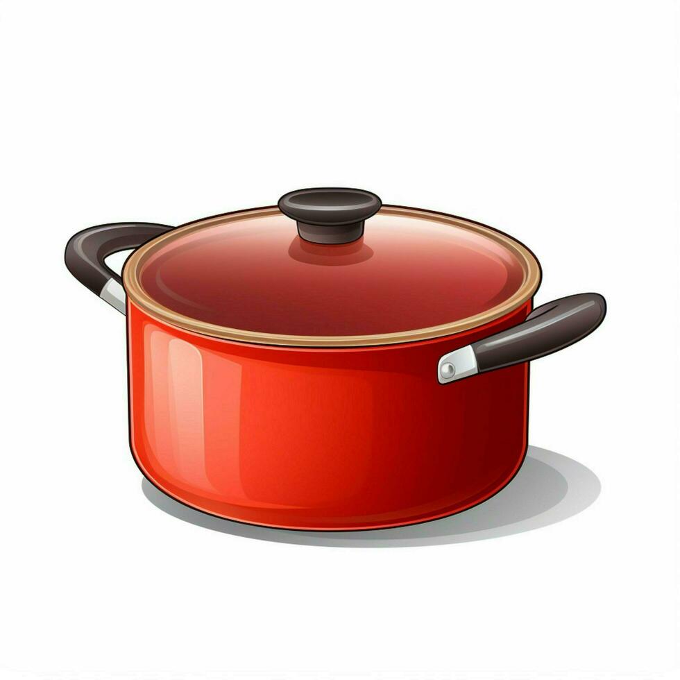 Saucepan 2d cartoon illustraton on white background high q photo