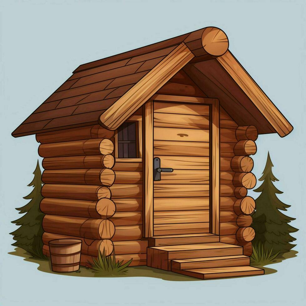 Sauna 2d cartoon vector illustration on white background h photo