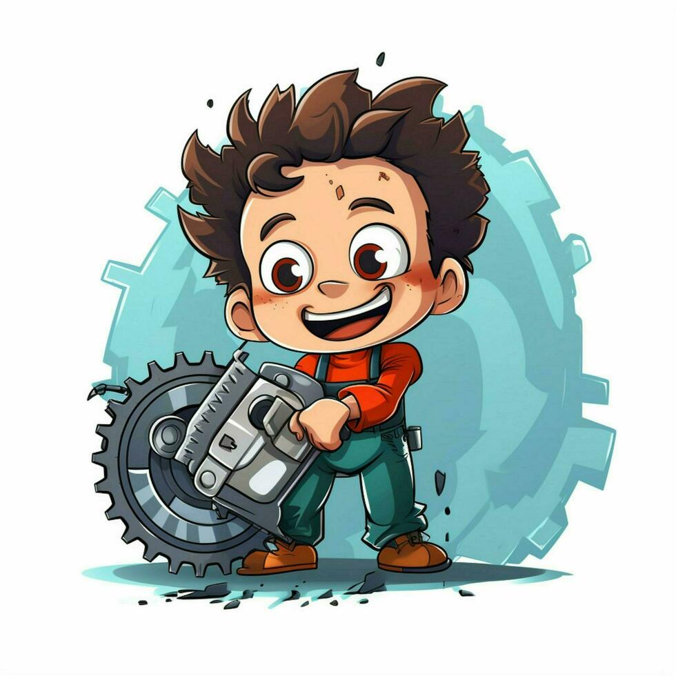 Saw 2d cartoon vector illustration on white background hig photo