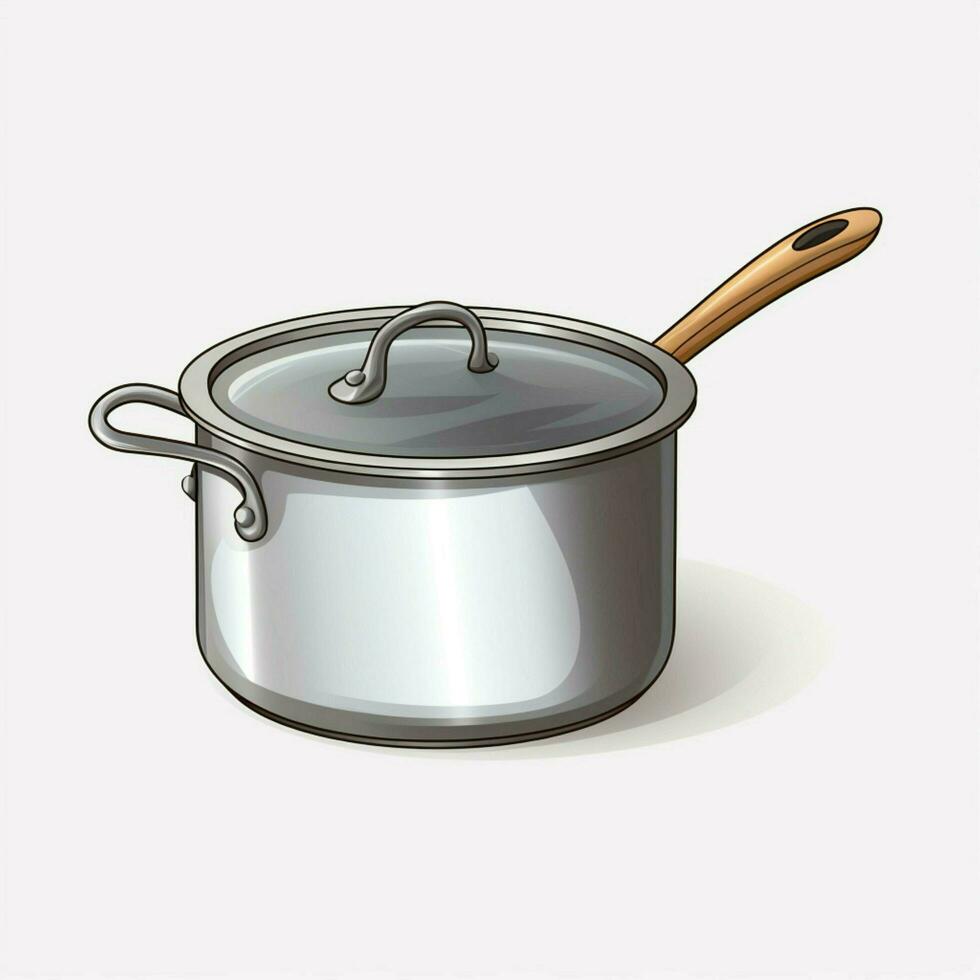 Saucepan 2d cartoon illustraton on white background high q photo