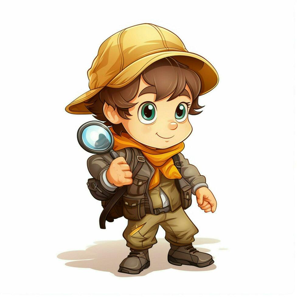 Scavenger hunt 2d cartoon vector illustration on white bac photo