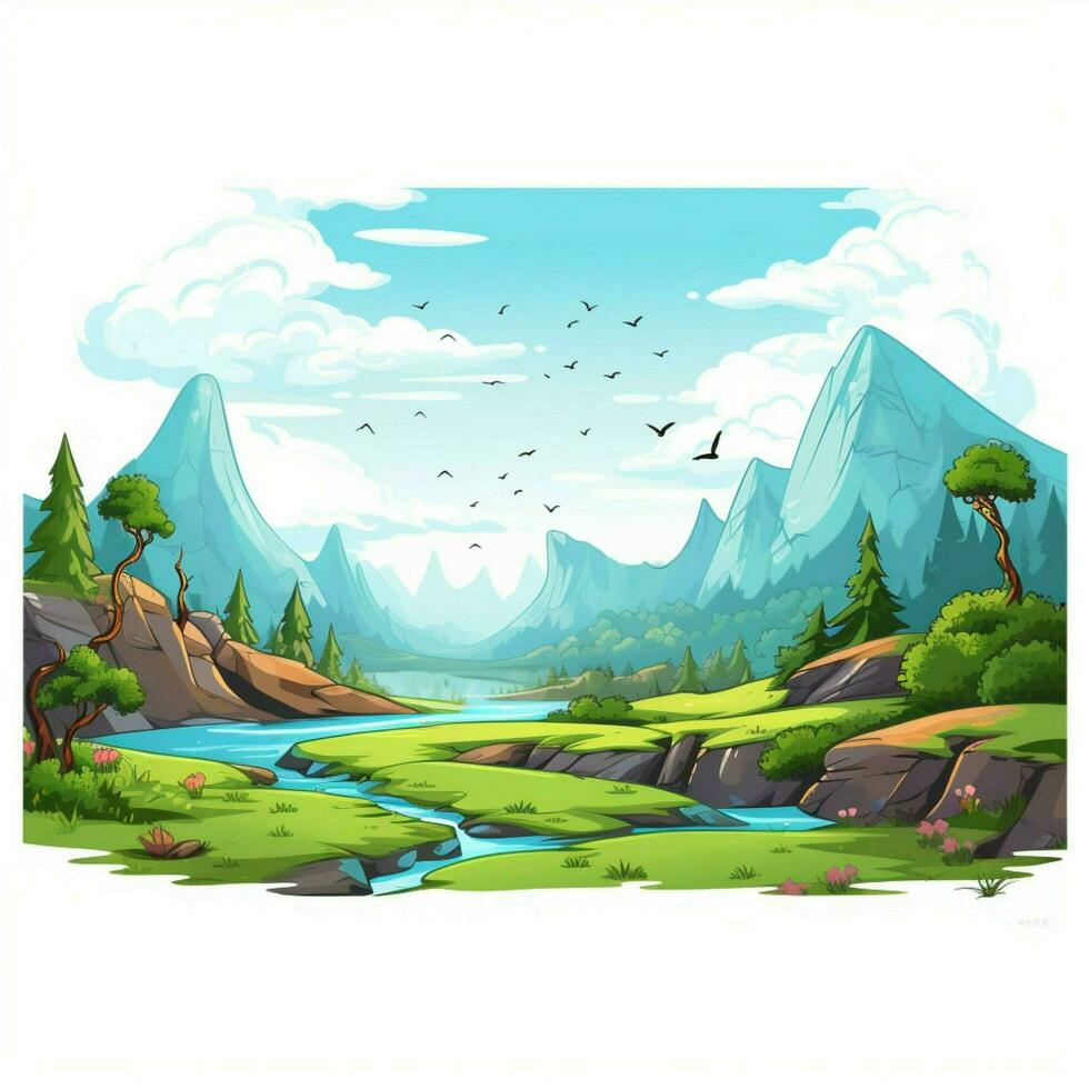 Scene 2d cartoon vector illustration on white background h photo