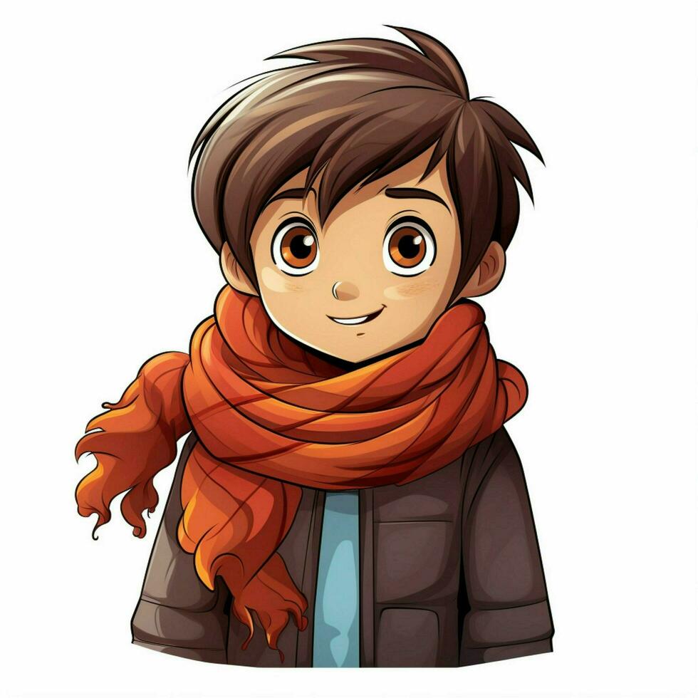 Scarf 2d cartoon illustraton on white background high qual photo