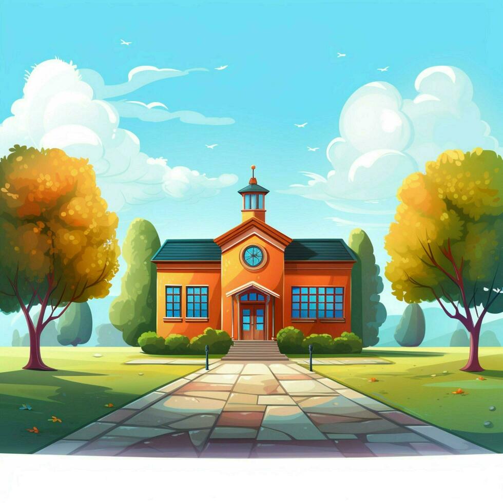 School 2d cartoon vector illustration on white background photo