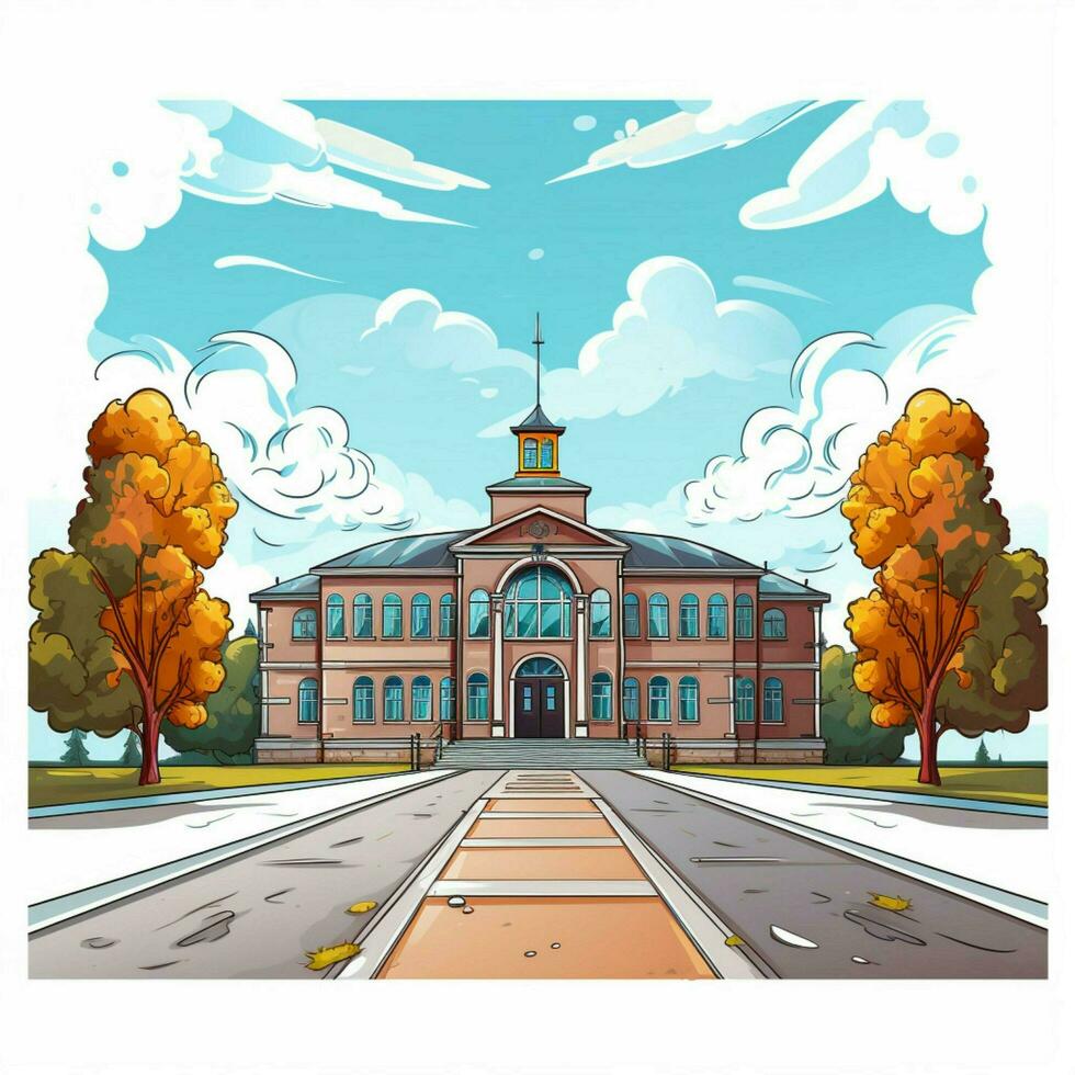 School 2d cartoon vector illustration on white background photo