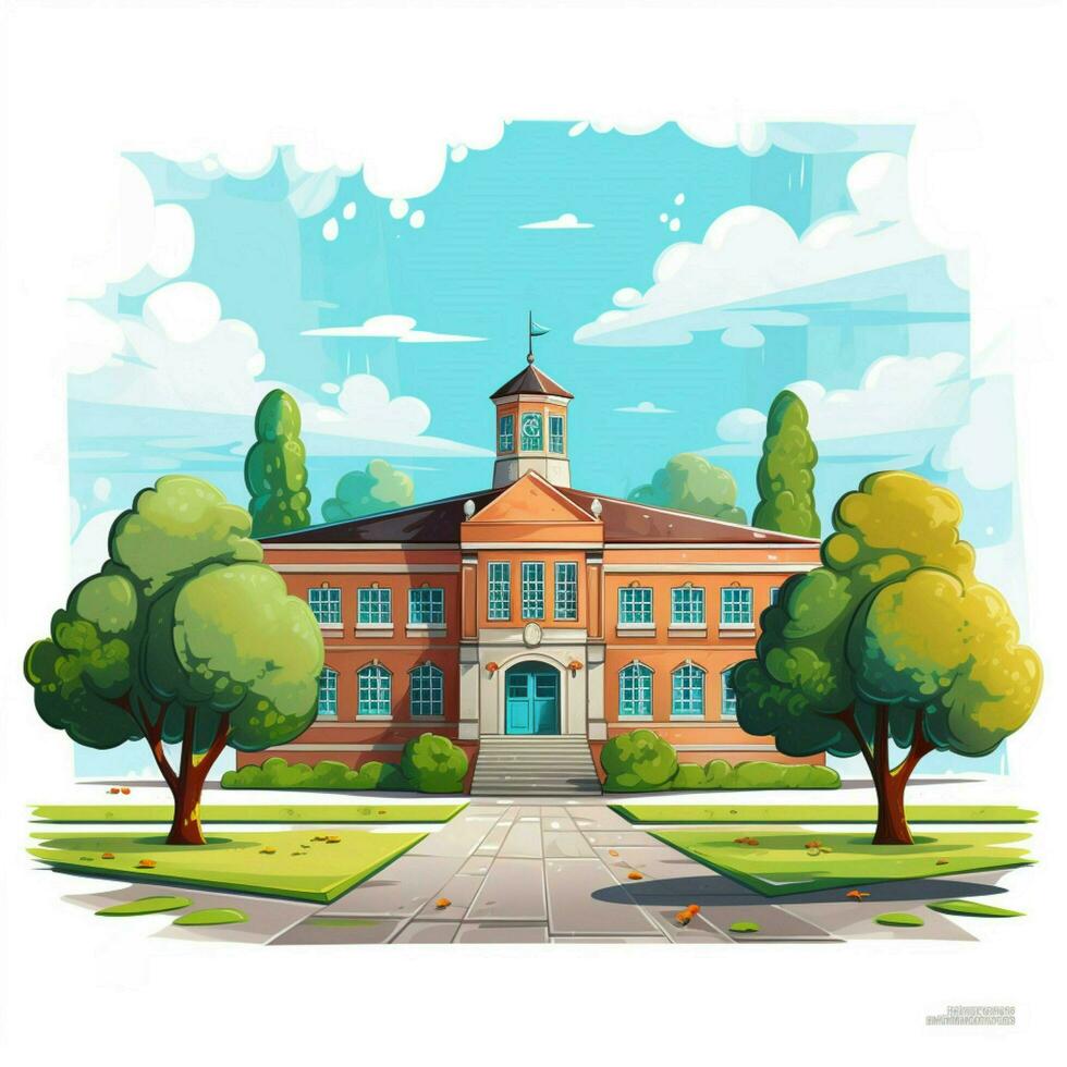 School 2d cartoon vector illustration on white background photo