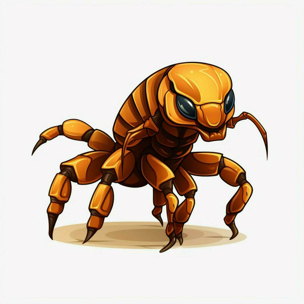 Scorpion 2d cartoon vector illustration on white backgroun photo