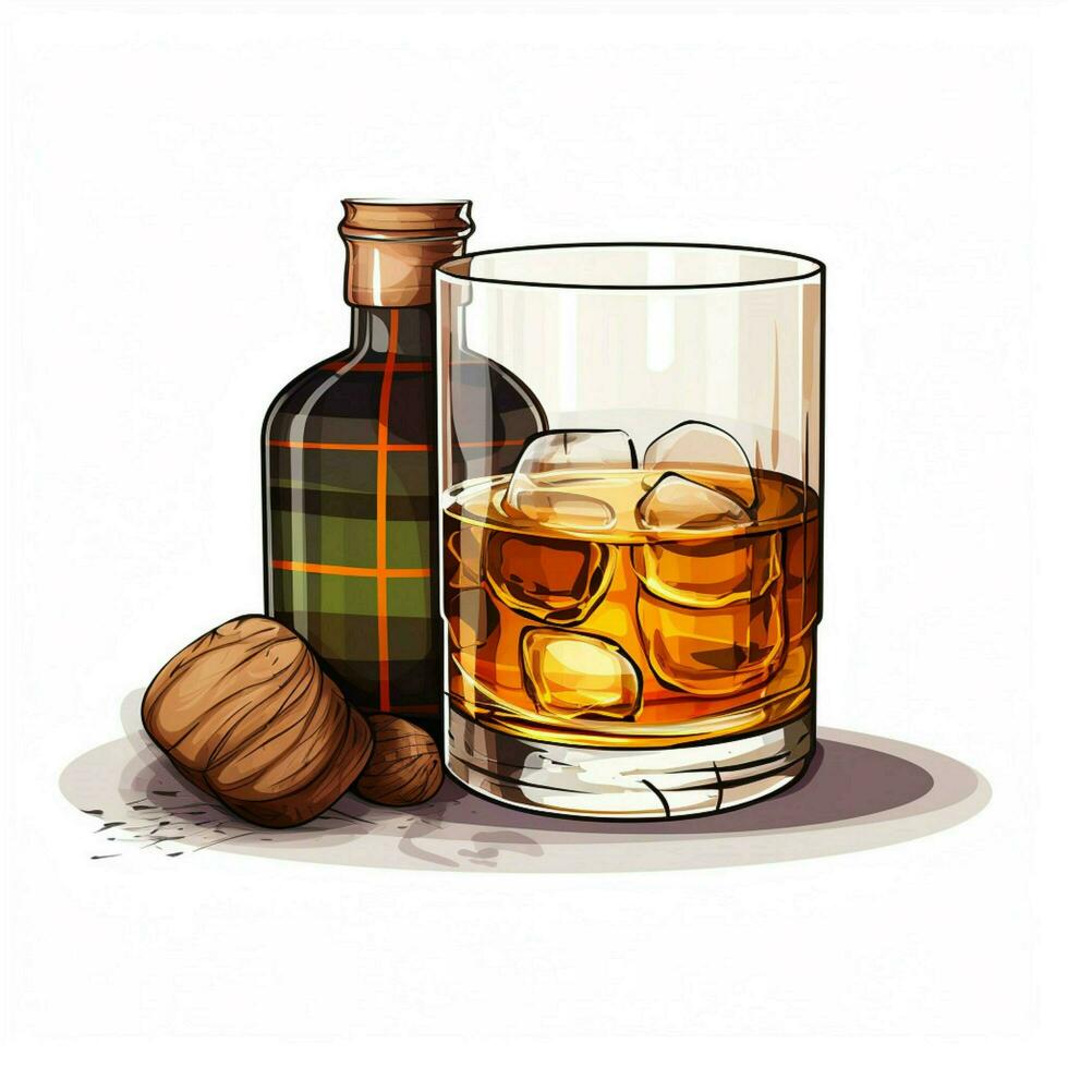Scotch 2d cartoon vector illustration on white background photo