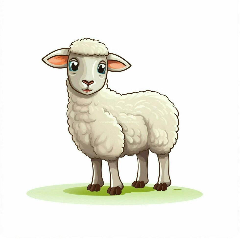 Sheep 2d cartoon vector illustration on white background h photo