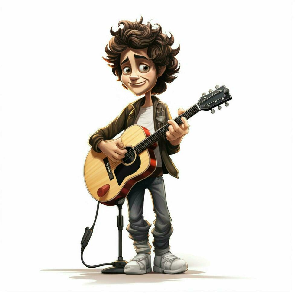 Singer 2d cartoon illustraton on white background high qua photo