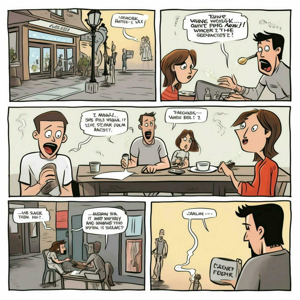 bosquejo un cómic tira ese capturas el humor y peculiaridades de foto