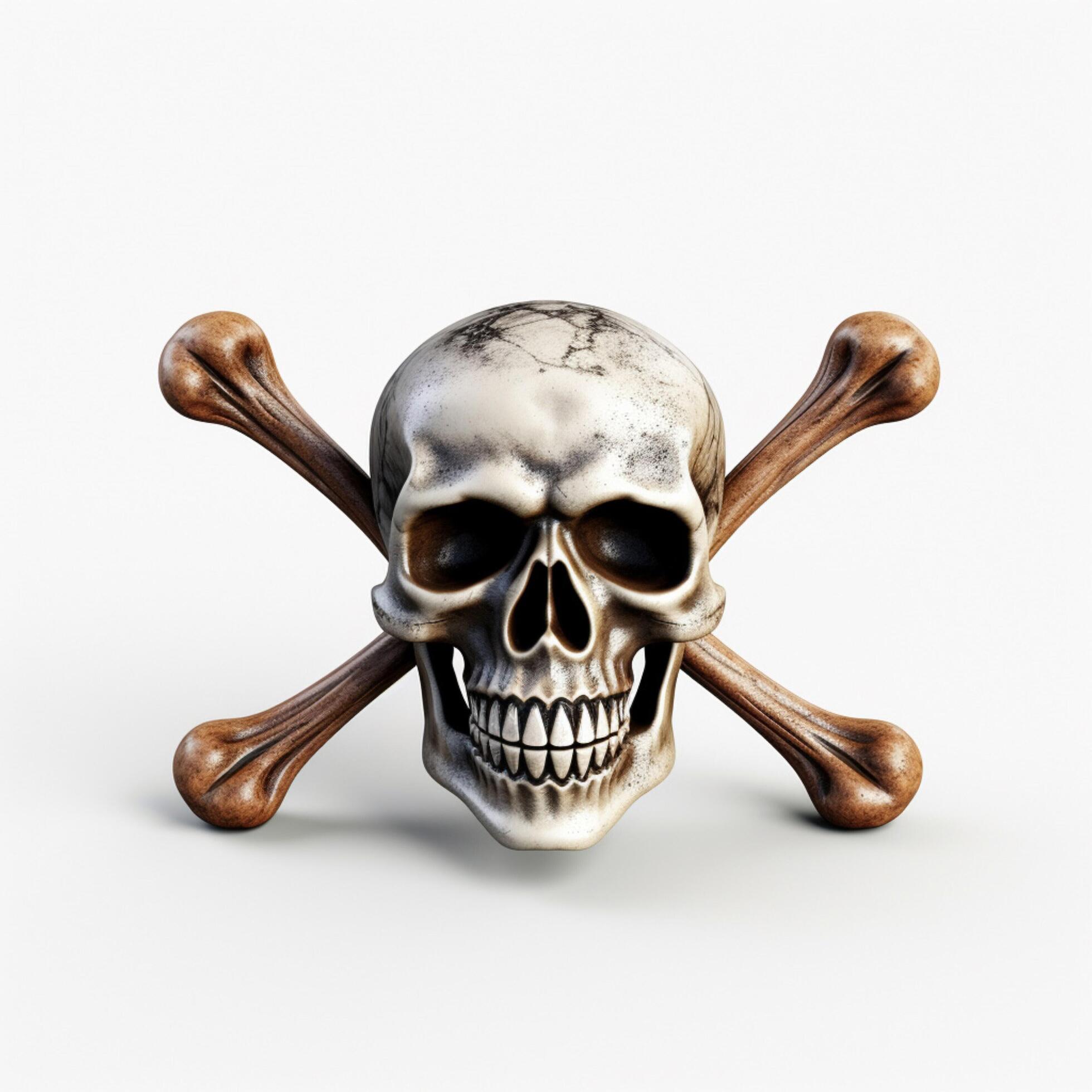 Skull and Crossbones emoji on white background high qualit 30692756