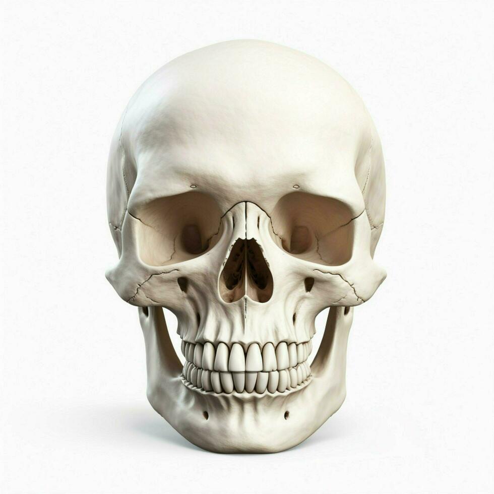 Skull emoji on white background high quality 4k hdr photo