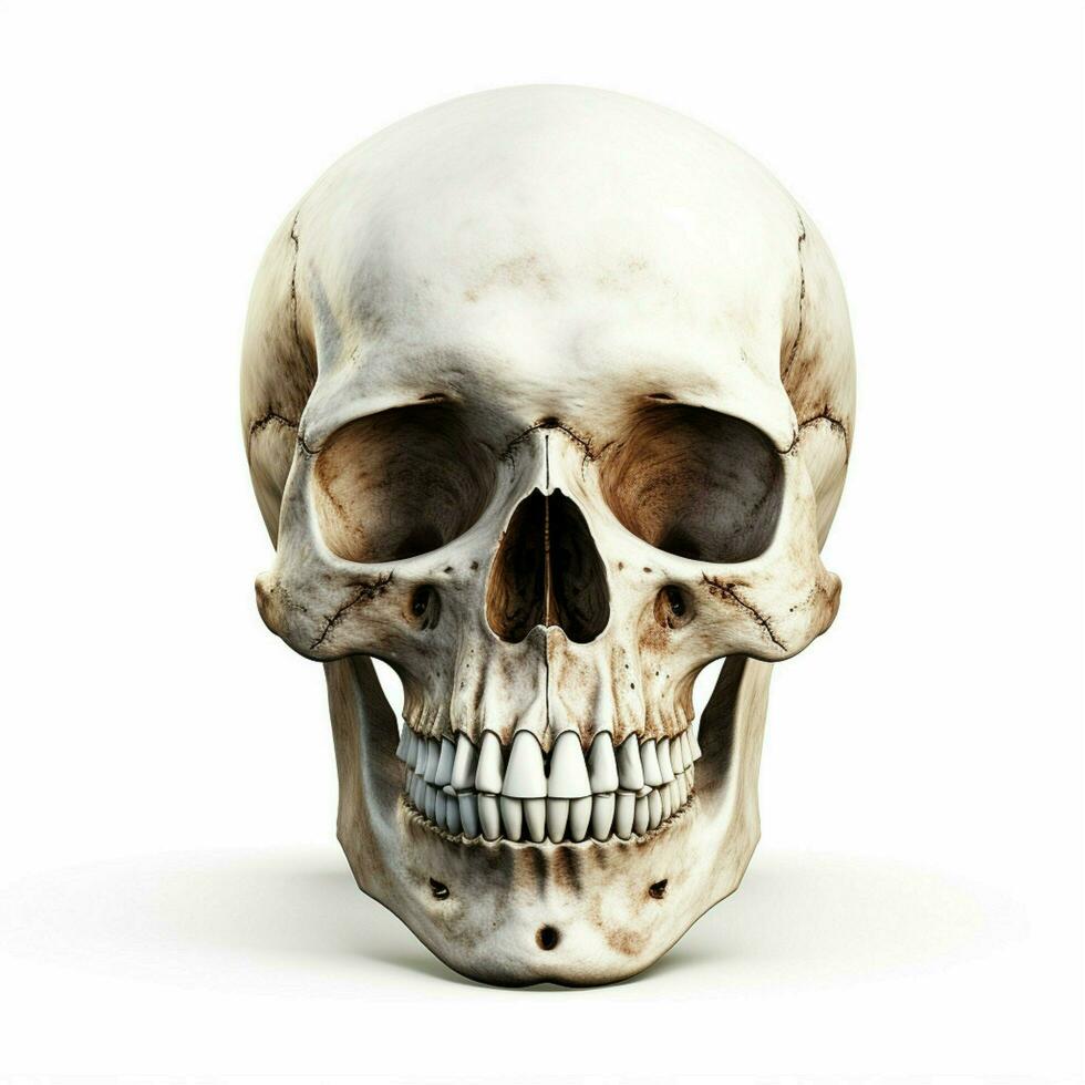 Skull emoji on white background high quality 4k hdr photo