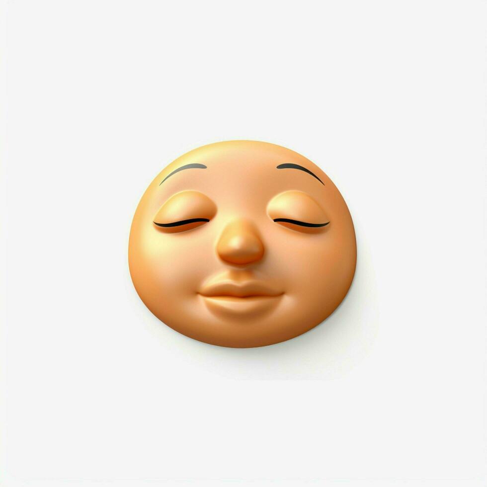 dormido cara emoji en blanco antecedentes alto calidad 4k hd foto