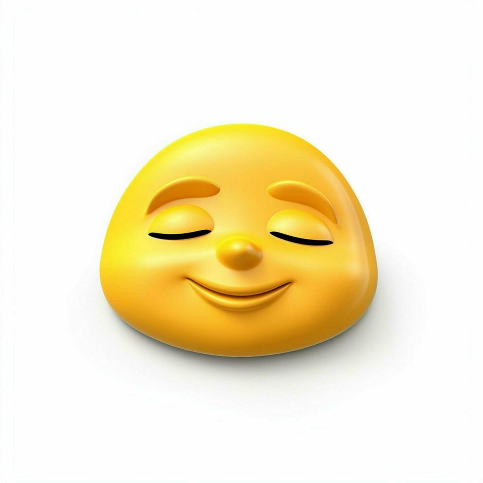 Sleeping Face emoji on white background high quality 4k hd photo