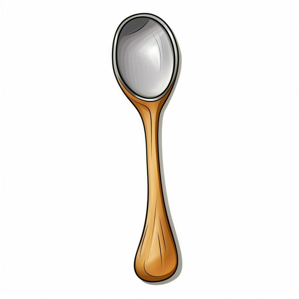 Slotted Spoon 2d cartoon illustraton on white background h photo
