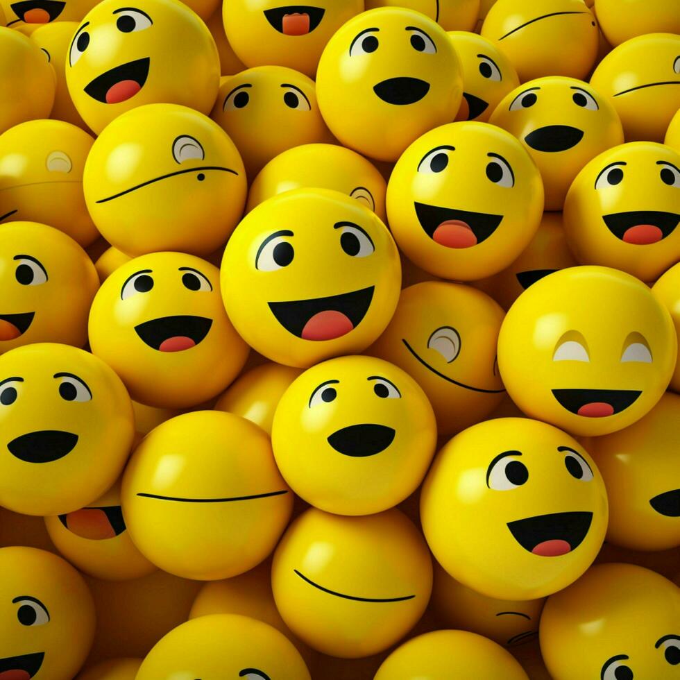 sonriente cara emojis 2d dibujos animados vector ilustración en blanco foto