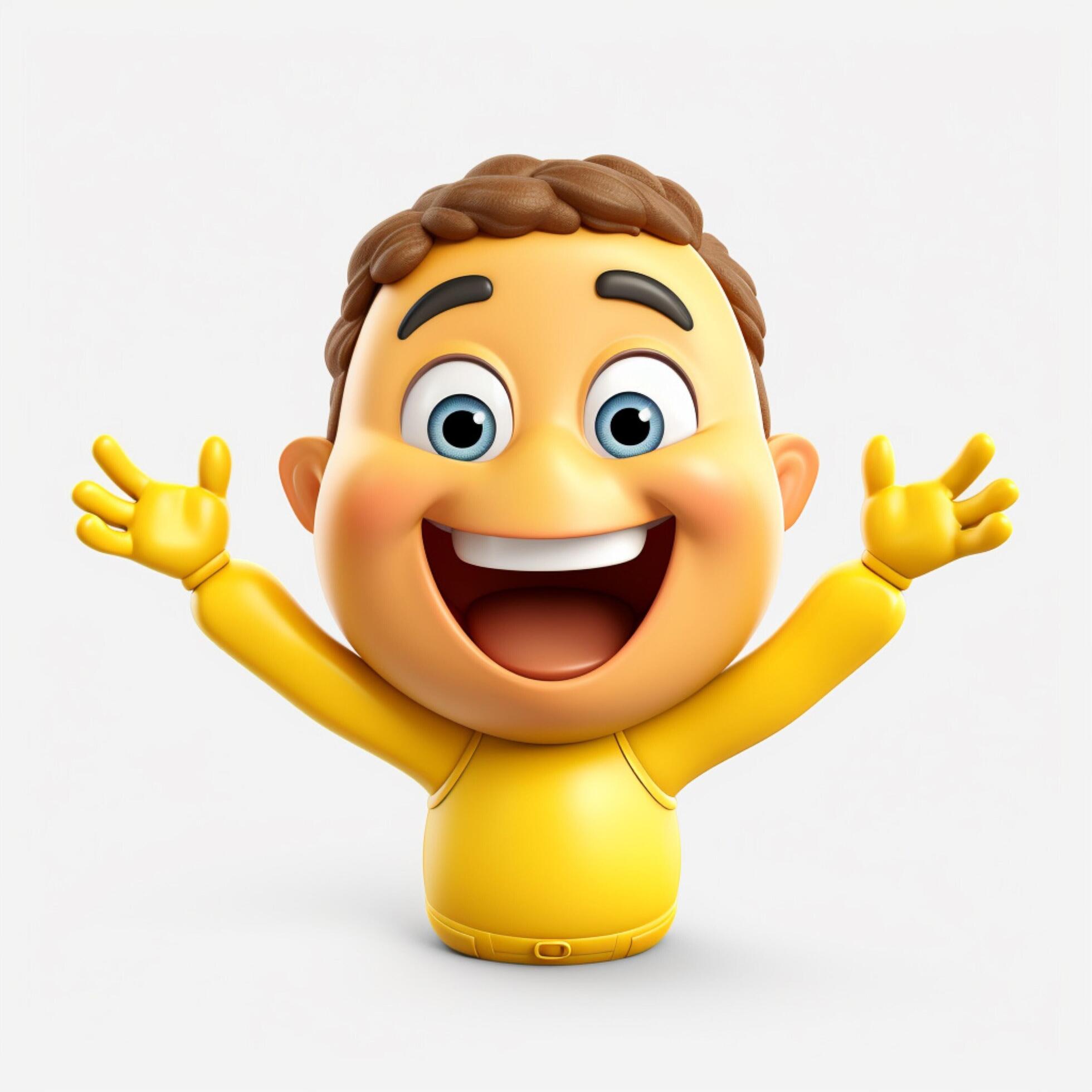 Smiling face with open hands emoji on white background hig 30692861