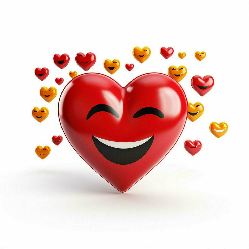 Smiling Face with Hearts emoji on white background high qu photo