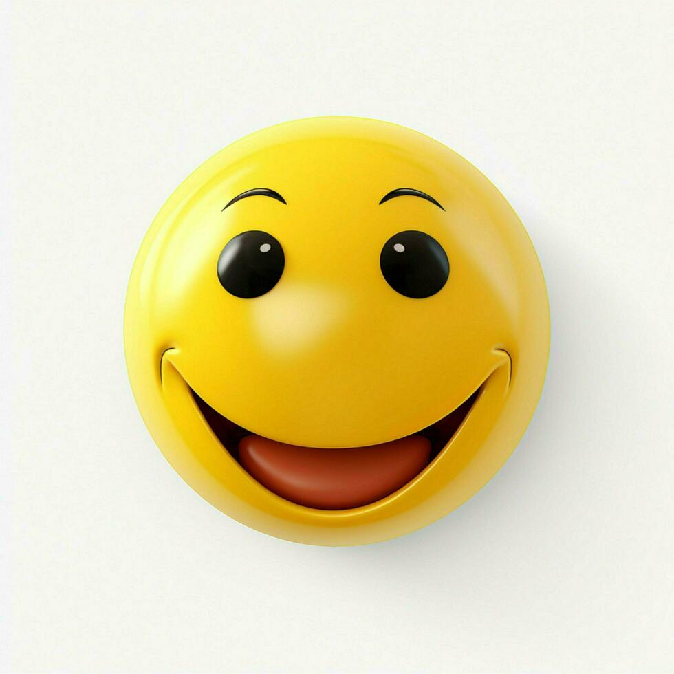 Smiling Face with Smiling Eyes emoji on white background h photo