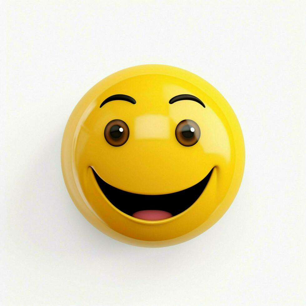 Smiling Face with Smiling Eyes emoji on white background h photo