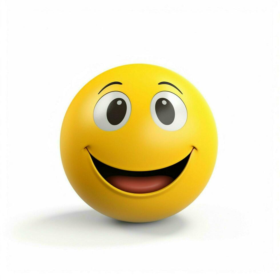 Smiling Face with Smiling Eyes emoji on white background h photo