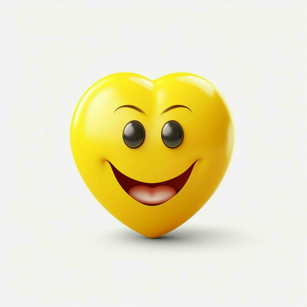 Smiling Face with Heart-Eyes emoji on white background hig photo