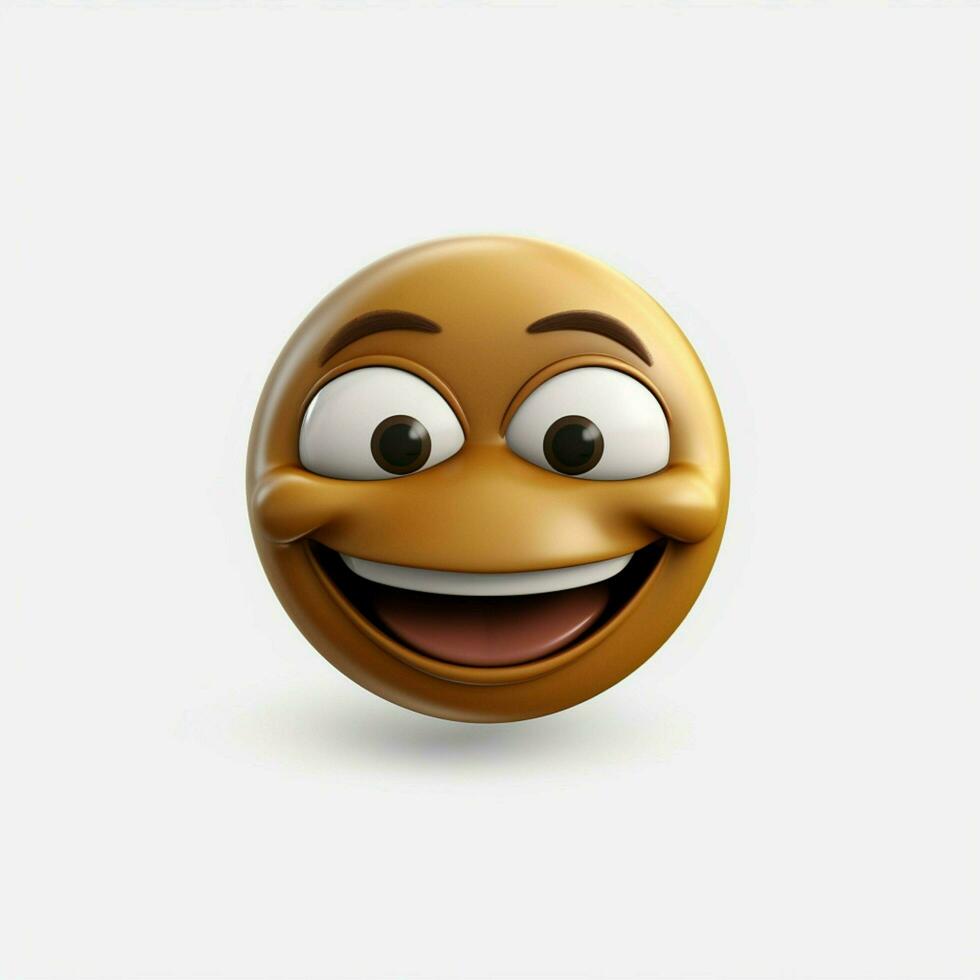 Crazy emoji isolated on white background, silly face emoticon 3d rendering  Stock Illustration