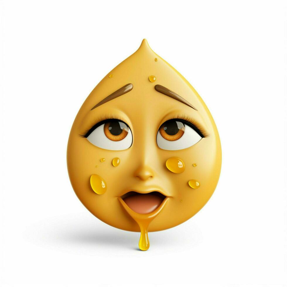 Smiling Face with Tear emoji on white background high qual 30692933