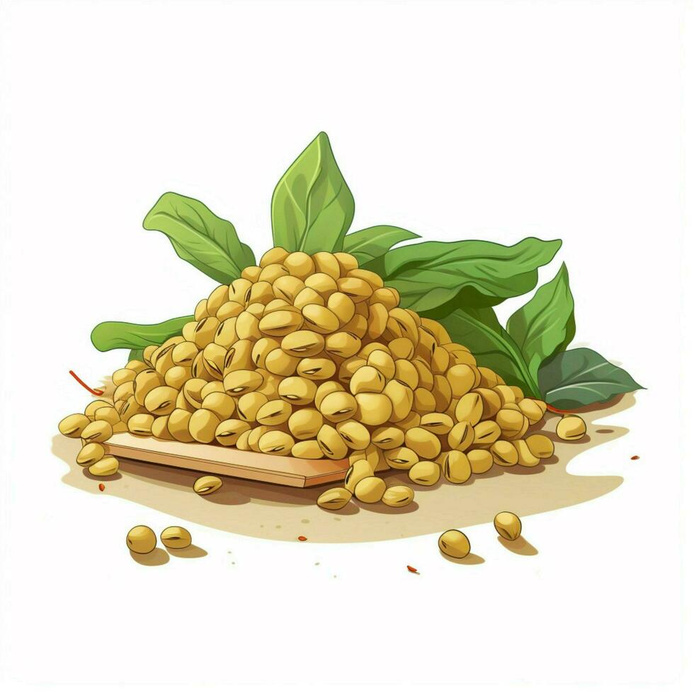 Soybeans 2d vector illustration cartoon in white backgroun photo